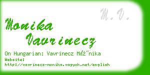monika vavrinecz business card